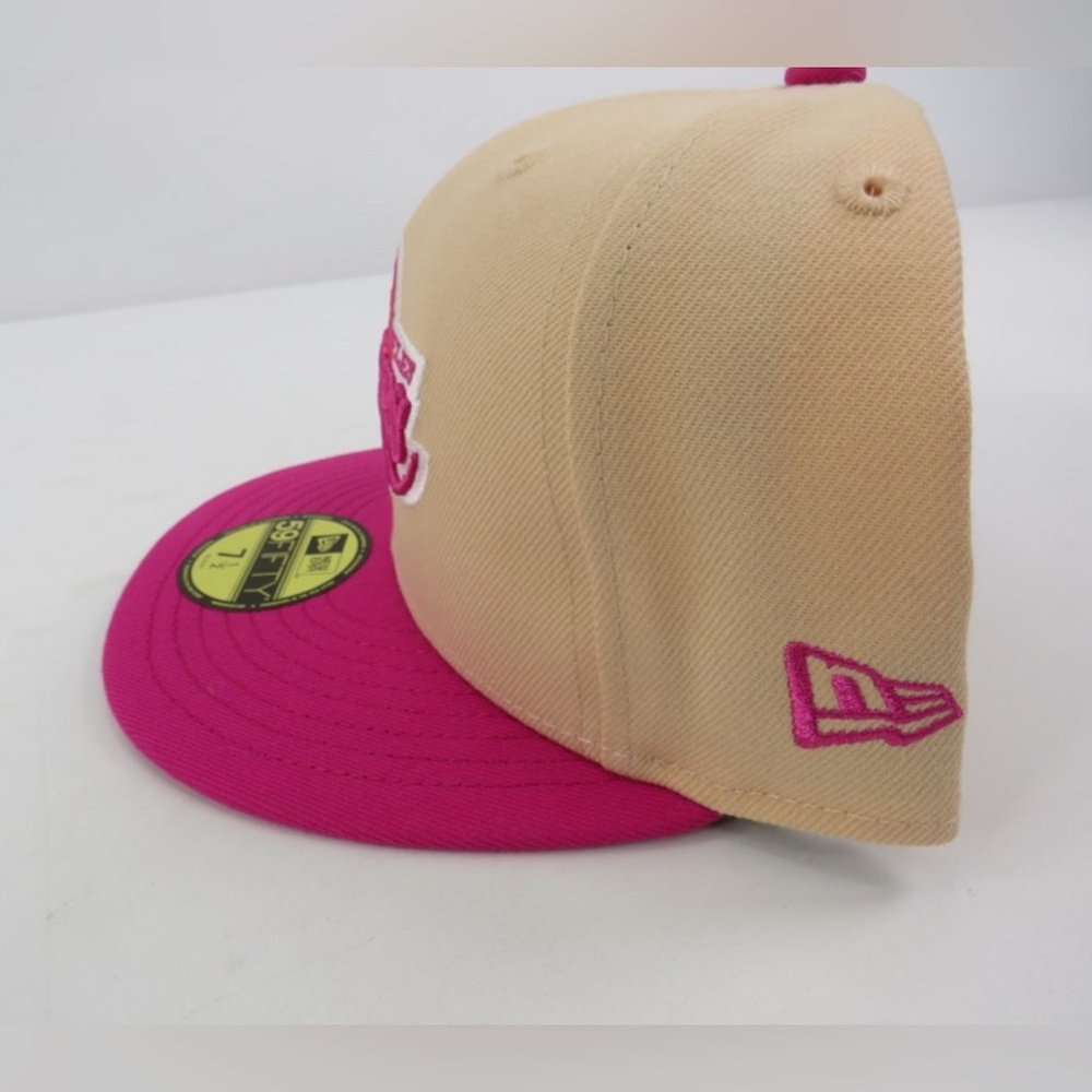 NBA New Era 59Fifty Fitted Cap Lakers Pink & Beige Men's 7 1/2 - Picture 4 of 8